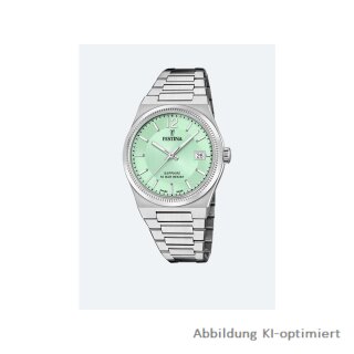 Festina Swiss Damenuhr Stahl mit Datum, Zifferblatt grün F20035/3