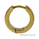 Creolen Titan goldfarben matt/Glanz mit Zirkonia 15x6mm