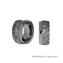 Creolen Titan matt/Glanz mit Zirkonia 15x6mm