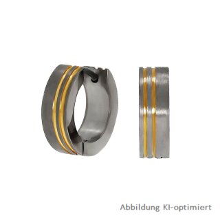 Creolen Titan bicolor matt/Glanz 14x4,5mm