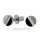 Titan Ohrstecker rund tw. geschwärzt und matt/Glanz mit Zirkonia 6mm