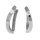 Ovale Klappcreolen mit weißem Zirkonia echt Silber 925 matt/Glanz 19,5x3,6mm