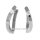 Ovale Klappcreolen mit weißem Zirkonia echt Silber 925 matt/Glanz 19,5x3,6mm