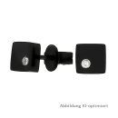 Ohrstecker schwarz flach quadratisch viereckig mit...