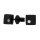 Ohrstecker schwarz flach quadratisch viereckig mit Zirkonia Titan mattiert/poliert 6mm