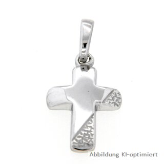 Anhänger Kreuz klein und gedrungen echt Silber 925 Glanz 20x10,5mm