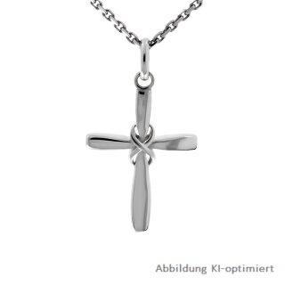Anhänger Kreuz schlank mit Unendlichkeitszeichen echt Silber 925 Glanz 25x14mm