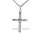 Anhänger Kreuz schlank mit Unendlichkeitszeichen echt Silber 925 Glanz 25x14mm