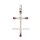 Anhänger Kreuz schlank mit Zirkonia weiß/rot echt Silber 925 Glanz 36x17mm