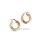 Bügelcreolen bicolor gelb tw. gemustert echt Gold 585 matt 20,7x5,8mm