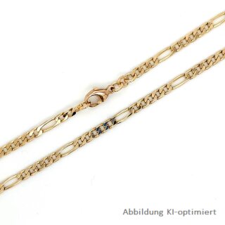 Figarokette 3,4mm abgekantet echt Gold 333 Glanz 52cm