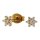 Ohrstecker Stern Schneeflocke Titan vergoldet mit Zirkonia 4,5x5mm