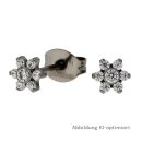 Ohrstecker Stern Schneeflocke Titan mit Zirkonia 4,5x5mm