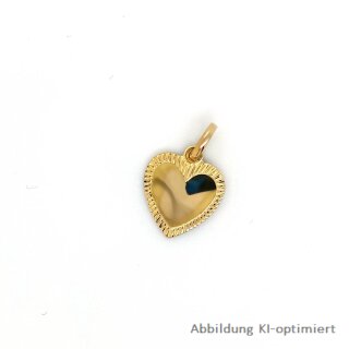 Kleine Gravurplatte Anhänger Herz echt Gold 333 17x11mm