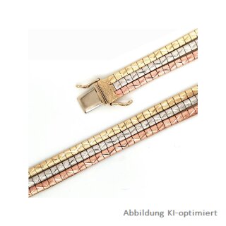 Armband dreirigig tricolor echt Gold 585 gemustert Länge 19cm