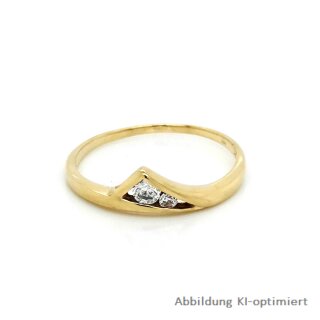 Damenring mit Spitze mit Zirkonia echt Gold 333 Glanz Rinweite 58