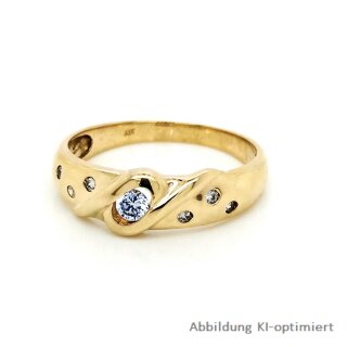 Damenring "Wirbel" mit Zirkonia echt Gold 333 Glanz Rinweite 58