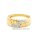 Damenring bicolor mit 3 Diamanten echt Gold 585 Glanz Rinweite 58