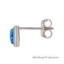 Ohrstecker Quadrat mit synth. Opal blau echt Silber 925...