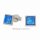 Ohrstecker Quadrat mit synth. Opal blau echt Silber 925 Glanz 6,5mm