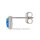 Ohrstecker Quadrat mit synth. Opal blau echt Silber 925 Glanz 6,5mm
