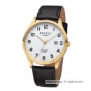 Regent Herrenuhr Stahl Lederband Datum 5bar...
