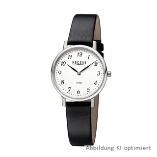 Regent Damenuhr Titan Lederband 3bar F-1557