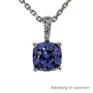 Anhänger mit Zirkonia blau/weiß echt Silber 925 Glanz 14x7mm