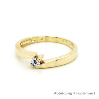 Damenring Verlobungsring mit Zirkonia echt Gold 333 Glanz Ringweite 58