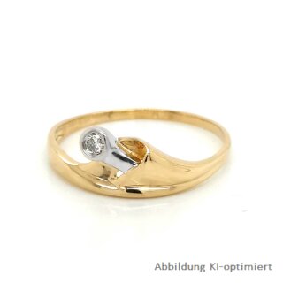 Damenring mit Diamant echt Gold 585 Glanz Ringweite 63