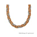 Armband Flechtarmband bicolor 5mm Silber 925/- rhodiniert...
