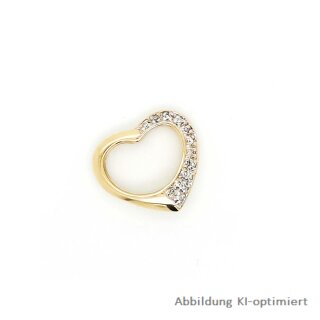 Anhänger Herz mit Zirkonia echt Gold 333 Glanz 15x13,7mm