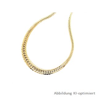 Panzerkette Collier verlaufend echt Gold 585 Glanz 45cm