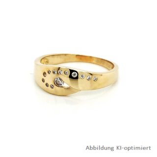 Damenring mit Zirkonia echt Gold 333 Glanz Ringweite 57