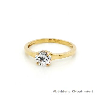Damenring Verlobungsring mit großem Zirkonia echt Gold 333 Glanz Ringweite 56