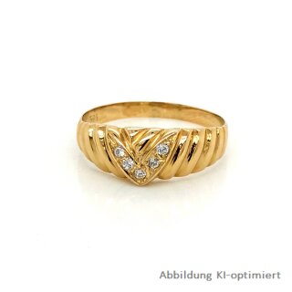 Damenring mit 5 Diamanten echt Gold 585 Glanz Ringweite 59