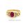 Damenring mit Rubin und 6x Diamant echt Gold 585 Ringweite 54