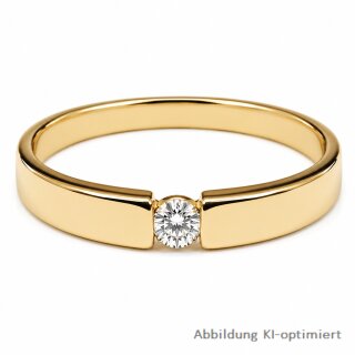 Damenring Verlobungsring mit Fancy Diamant echt Gold 333 Glanz Ringweite 60