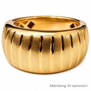 Kräftiger Damenring ohne Stein echt Gold 585 matt/Glanz Ringweite 61