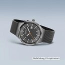 Bering Solar Herrenuhr Datum Milanaiseband und Zifferblatt grau Saphirglas 14442-077