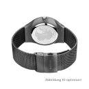 Bering Solar Herrenuhr Datum Milanaiseband und Zifferblatt grau Saphirglas 14442-077