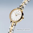 Bering Damenuhr Gliederarmband bicolor, Ziffernblatt weiß Saphirglas 11022-714