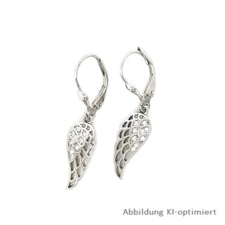 Ohrpendel Engelsflügel echt Silber 925 mit Zirkonia 33x7mm