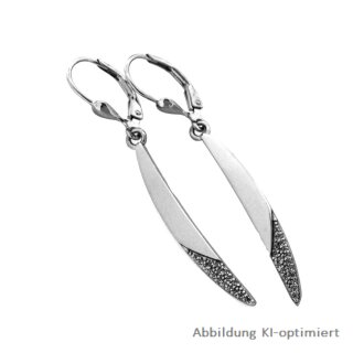 Ohrpendel mit Zirkonia Silber 925/- rhodiniert 4mm x 37mm