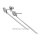 Ohrstecker als Pendel mit Zirkonia Silber 925/- rhodiniert 1,5mm x 50mm