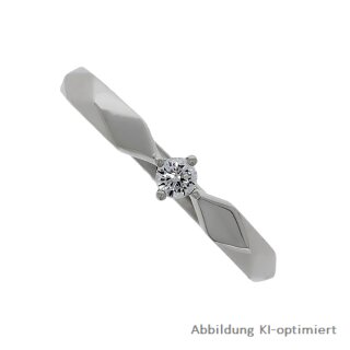 Verlobungsring Damenring mit Zirkonia Silber 925/- rhodiniert 5mm