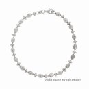 Fantasiearmband echt Silber 925/- rhodiniert  (4mm)...
