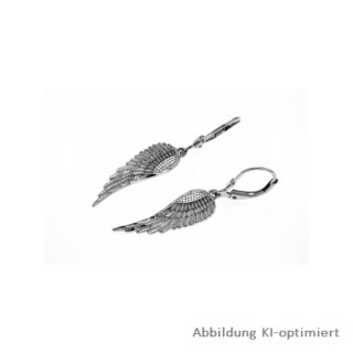 Ohrpendel Engelsflügel echt Silber 925 matt/Glanz 40x8mm