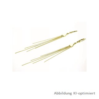 Ohrpendel mit 5 Ketten echt Silber 925 vergoldet Glanz 135x6mm
