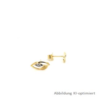 Ohrstecker filigran mit Zirkonia echt Gold 333 matt/Glanz 10x5mm